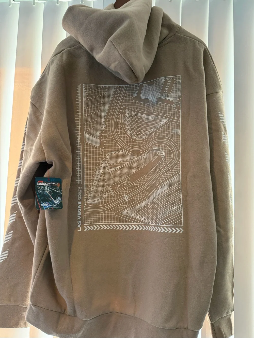 Formula 1 Las Vegas Grand Prix Beige Hooded Sweatshirt